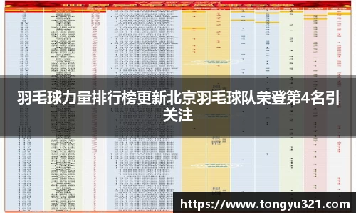 羽毛球力量排行榜更新北京羽毛球队荣登第4名引关注