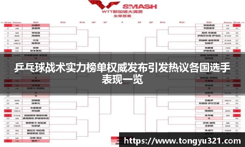 乒乓球战术实力榜单权威发布引发热议各国选手表现一览